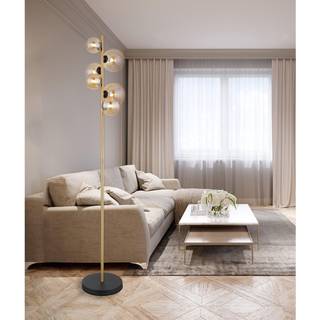 Gulvlampe Riha, højde 155 cm, ravfarvet/messingfarvet, metal