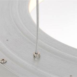 Ringlede hængelampe, Ø 48 cm, sølv