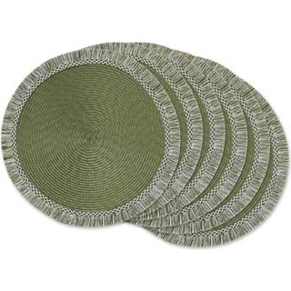 Dii Sage Round Fringed Placemat S?t p? 6