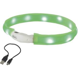 LED halsbånd wide VISIBLE blå/grøn - Green - S