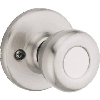 Kwikset Tylo Dummy Door Knob Single-sidet håndtag til skabe Franske dobbeltdøre og pantry satin Nikkel Ikke-drejende indvendig push/pull-dørknap