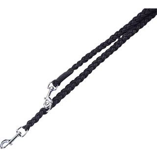 Dressurline, flettet - l: 200 cm - w: 16 mm - Sort