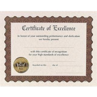 Store papirer! Certificate of Excellence guldfolie pr?get til priser og genkendelse 180 GSM 8,5 x 11 pakke med 6