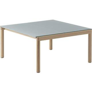 Muuto Couple Coffee Table 2 Plain 80 X 84 - Taupe/Mørk Olieret Eg Pale Blue/Oak
