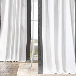 HPD Half Price Drapes Panama Cotton Gardiner til stue Sovev?relse 50 x 96 PRCT-VC1714-96 (1 panel) Frisk popcorn og Millstone Gray