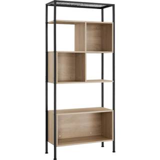 Reol Hastings 75x31x170,5cm - Industrielt lyst træ, egetræ Sonoma