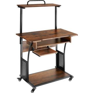 Skrivebord Fife 80x65,5x130,5cm - Industrielt mørkt træ, rustikt