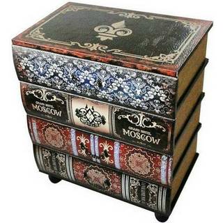 DKD Home Decor Kommode DKD Home Decor Træ Bog Vintage PU (40 x 30 x 56 cm)