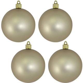 Jul af Krebs 4 """" (100 mm) Velvet Buff Gold [4 stykker] Solid kommerciel kvalitet indendørs og udendørs knustproof plast UV og vandbestandig kugl