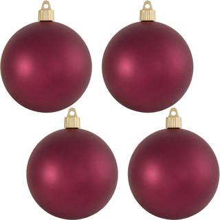 Jul af Krebs 4 """" (100 mm) Velvet Bayberry Red [4 stykker] Solid kommerciel kvalitet indendørs og udendørs knustproof plast UV og vandbestandig k