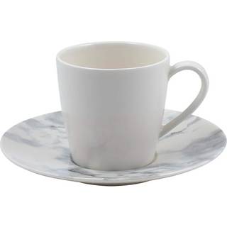 Villeroy & Boch Marmory Kaffekop Med Underkop - Kaffekopper Porcelæn Hvid - 325790-325791