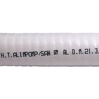 Toiletslange / sanitetsslange Hoses Technology ALIMPOMP/SAN, PVC-slange &amp; stålspiral, 38 mm (1 1/2"), 3 meter, hvid