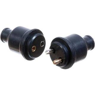 Ledningsstik, 4-polet han til 2-polet hun, 12 V, sort