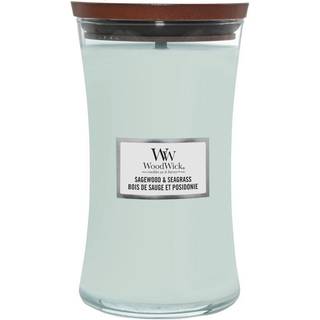 Woodwick Sagewood & Seagrass duftlys Trævæge 609 g - 609 g