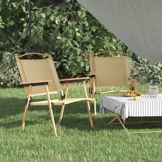 campingstole 2 stk. 54x55x78 cm oxfordstof beige