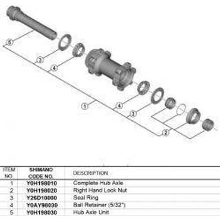 Shimano aksel komplet 100mm bred til forhjul model WH-RX570-TL-F12