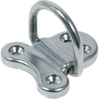 Foldbar padeye, rustfri, 51 x 51 mm, 4 huller