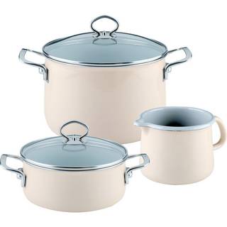 Riess Nouvelle Avorio extra stark 3-teiliges Koch-Starter-Set - Emaille - Beige