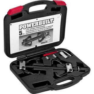 Powerbuilt Coil Spring Compressor Tool Kit 5 Piece Straight eller Curved Coil Springs Stötdämpare Foreign and Inhemska förvaringsfodral - 648603