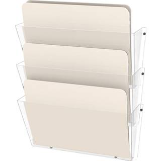 Deflecto Unbreakable Wall File Set Letter Three Pocket Clear Clear