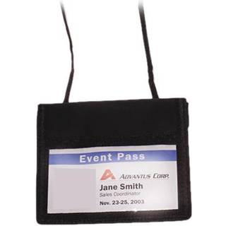 Advantus ID Badge Holder/Convention Pouch med 48 tommer ledning Horisontal 4 x 2,25 """" Inds?t st?rrelse sort 12-count (75452)