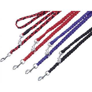 Dressurline, flettet - L: 200 cm - W: 25 mm - Rød