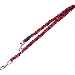 Dressurline, flettet - L: 200 cm - W: 25 mm - Rød