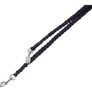 Dressurline, flettet - L: 200 cm - W: 25 mm - Sort