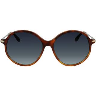 Victoria Beckham Kvinde VB632S 232 Solbriller Acetat Havana Blå Rund Skygge