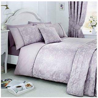 Dreams & Drapes Dreams & Drapes Purple Jasmine Jacquard Duvet Cover Set