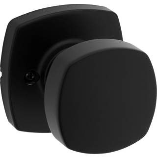 Kwikset Arroyo Knob Dummy Door Knob Single-sidet håndtag til skabe Franske dobbeltdøre og pantry Matte sort ikke-drejende indvendig push/pull-dør