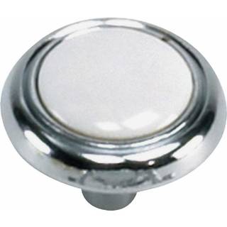 Laurey 15427 First Family 1-1/4-tommer Diameter Knob Chrome med hvid indsat