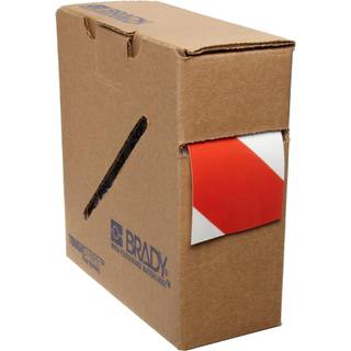 Brady - 104318 Toughstripe Nonabrasive Diagonal Stripes Floor Marking Tape 100 'L?ngde 2 """" Bredde R?d p? hvid (pakke med 1 rulle)
