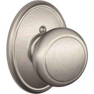 Schlage Andover Knob med Wakefield trim ikke-drejende lås satin nikkel (F170 og 619 WKF)