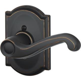 Schlage Lock Company Flair H?jreh?ndet h?ndtag med Camelot trim ikke-drejende l?s i alderen bronze (F170 FLA 716 CAM RH)