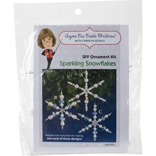Solid Oak glittrande snöflingor Ornament Kit Crystal/Pearl