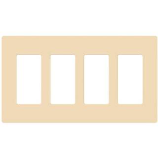Lutron Claro 4 Gang Decorator/Rocker Wallplate Gloss Ivory (1-Pack) | CW-4-IV