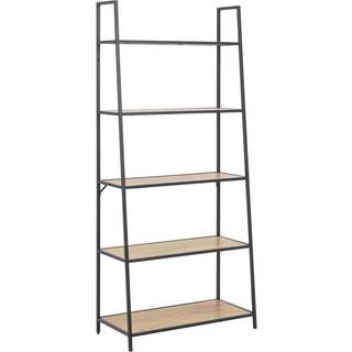Seaford Reol 77 x 36 x 174.5 cm - Sort Stel og Eg hylder