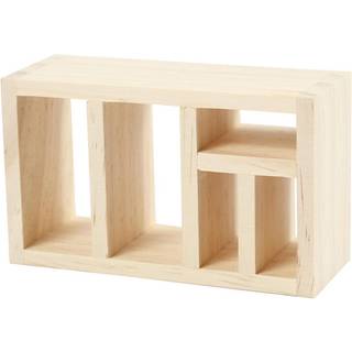 Elegant Lille Reol i Lyst Træ - 10x6x4 cm