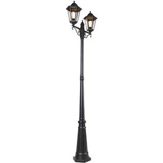 Sort udendørs lanterne 220 cm 2-lys IP44 - Havana