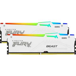 Kingston FURY Beast RGB DDR5-5600 - 32GB - CL40 - Dual Channel (2 pcs) - Intel XMP - Hvid med RGB