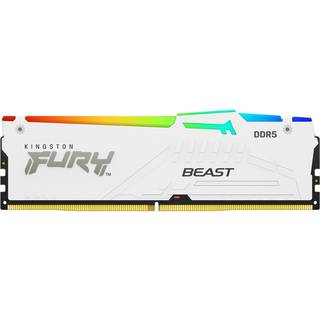 Kingston FURY Beast RGB DDR5-5600 - 32GB - CL40 - Single Channel (1 pcs) - Intel XMP - Hvid med RGB