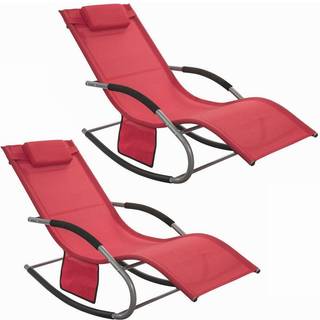 SoBuy Sammenklappelig Udendørs Svingstol - 2 stk. Rød