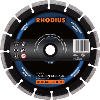 RHODIUS Diamant betonskive LD 50 Ø230 mm 10,0 x 2,4 x 22,23 mm (303189)