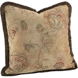 Miralago Flower Cushion Cover Fringes Beige