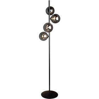 Neptun gulvlampe med røgglaskugler, sort