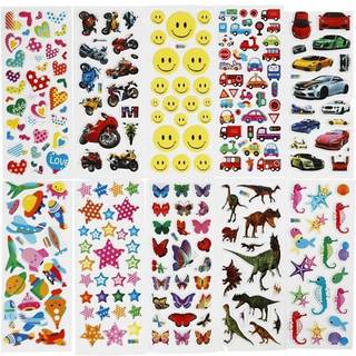 3D Stickers 7x17 cm - 20 ark selvklæbende klistermærker