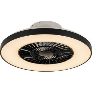 Smart loftventilator sort med stjerneeffekt 60 cm inkl. LED dæmpbar med fjernbetjening - Climo