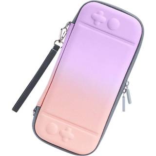 Nintendo Switch / Switch OLED Opbevaringscase m. Lynlås - Lyserød / Lilla