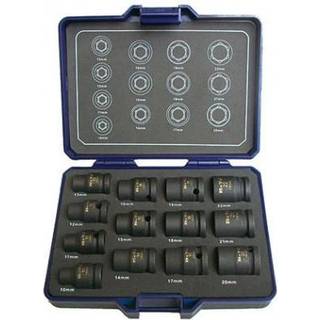 BATO Krafttopsæt 1/2" 13 dele 10-22mm kort m/manget.